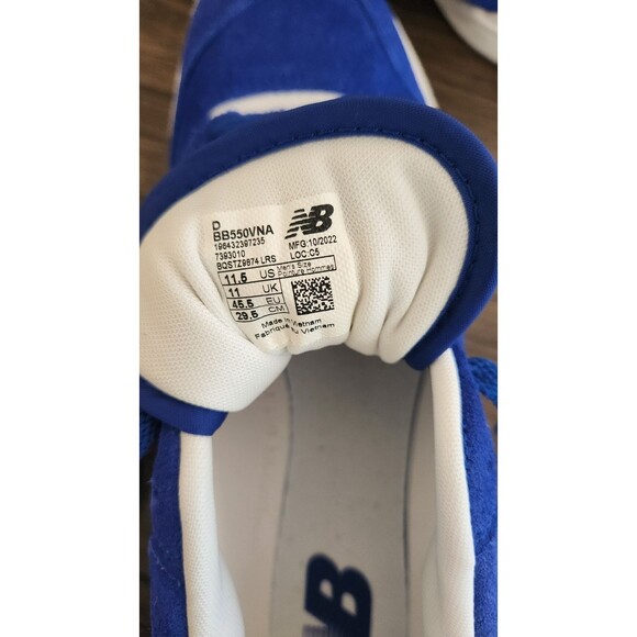 New Balance 550 Sneakers Mens 11.5 Suede Team Royal Lace Up Shoes Ortholite - Picture 5 of 7